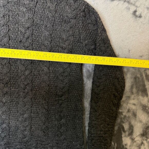 Inis Crafts Ireland Merino Wool Hoodie Long Sleeve Cable Knit Sweater Size M - Picture 5 of 7